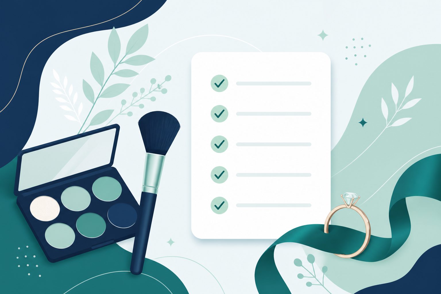 Maquilhagem de noiva e eventos com checklist de marcações